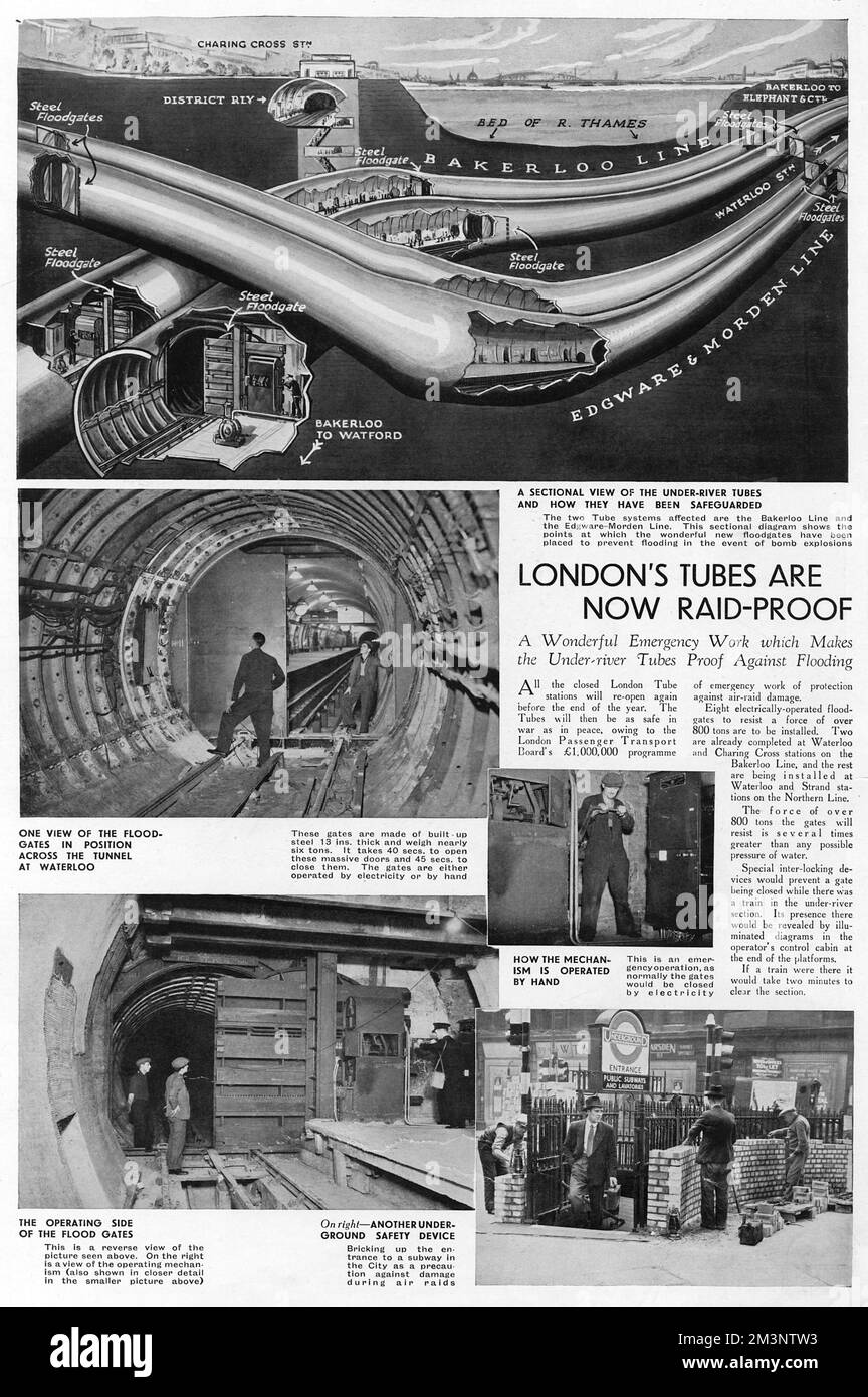 Le tube londonien fait preuve de raid aérien, 1939 Banque D'Images