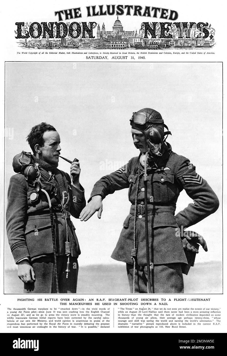 Les pilotes de la seconde Guerre mondiale discutent des manœuvres, 1940 Banque D'Images