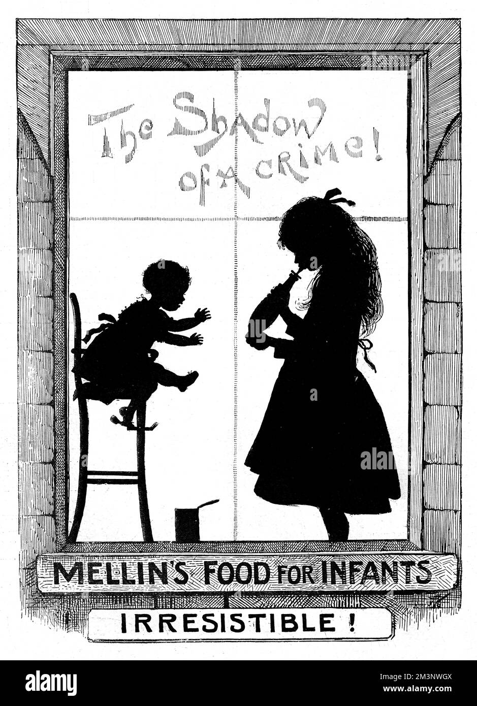 Publicité Merlin's Food for Infants Banque D'Images