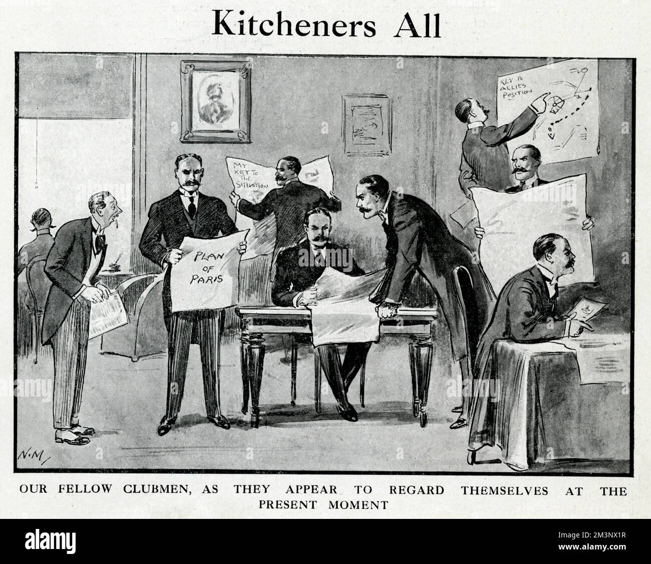 Cartoon, Kitcheners All, WW1 Banque D'Images