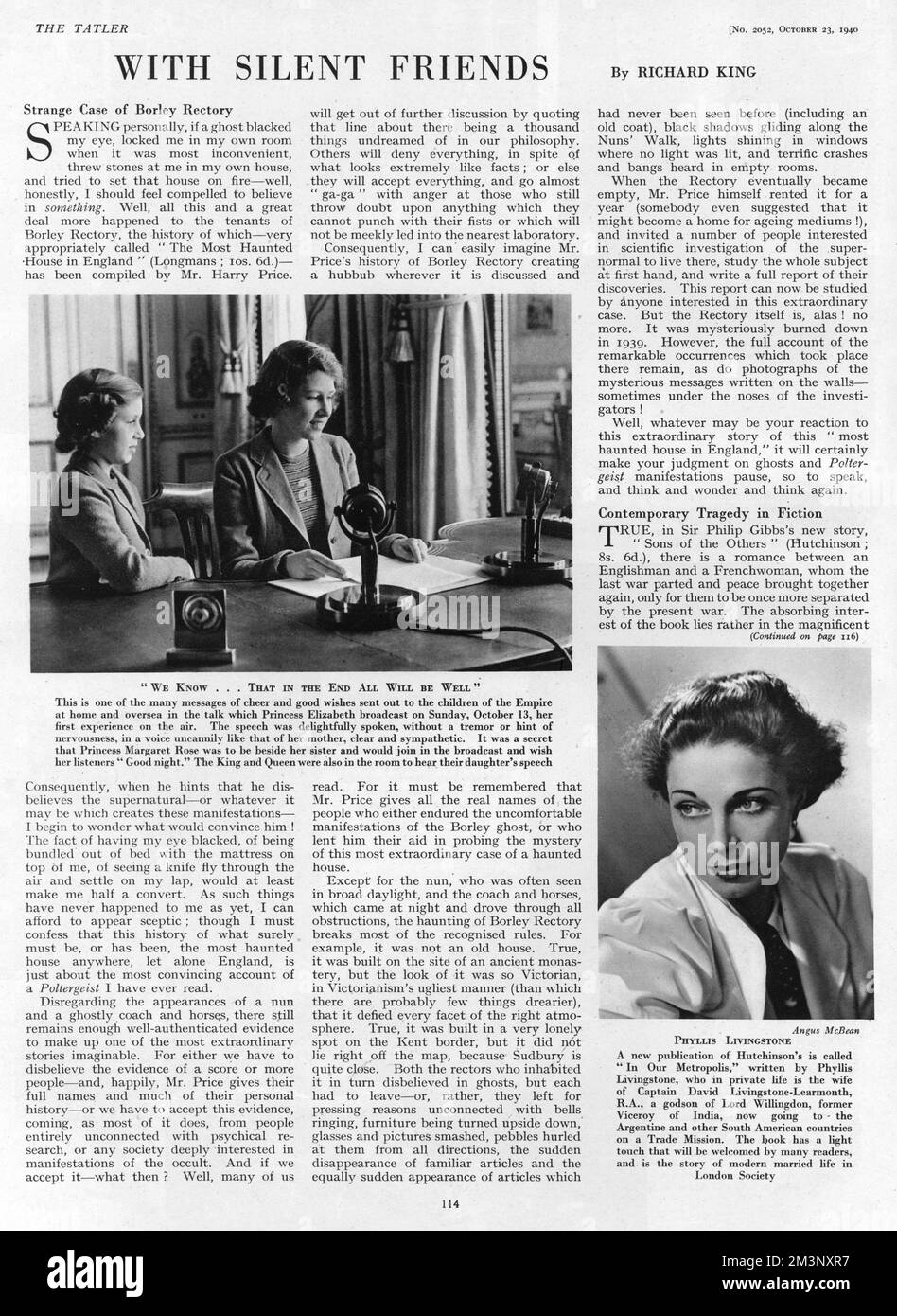 La première émission de radio de la princesse Elizabeth Banque D'Images