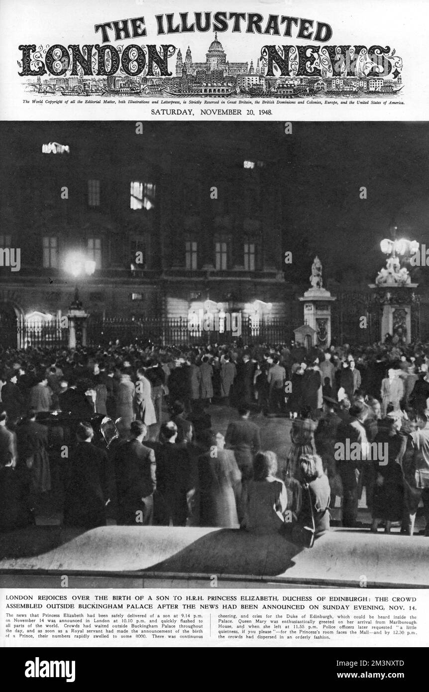 Londres se réjouit de la naissance du prince Charles Banque D'Images