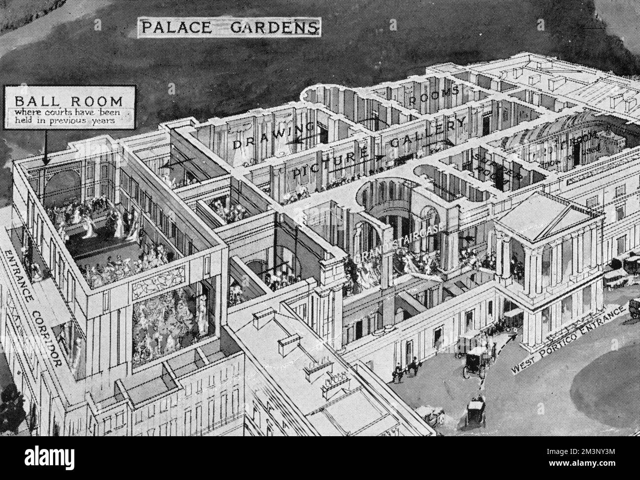 Première cour de la saison londonienne au palais de Buckingham, 1922 Banque D'Images