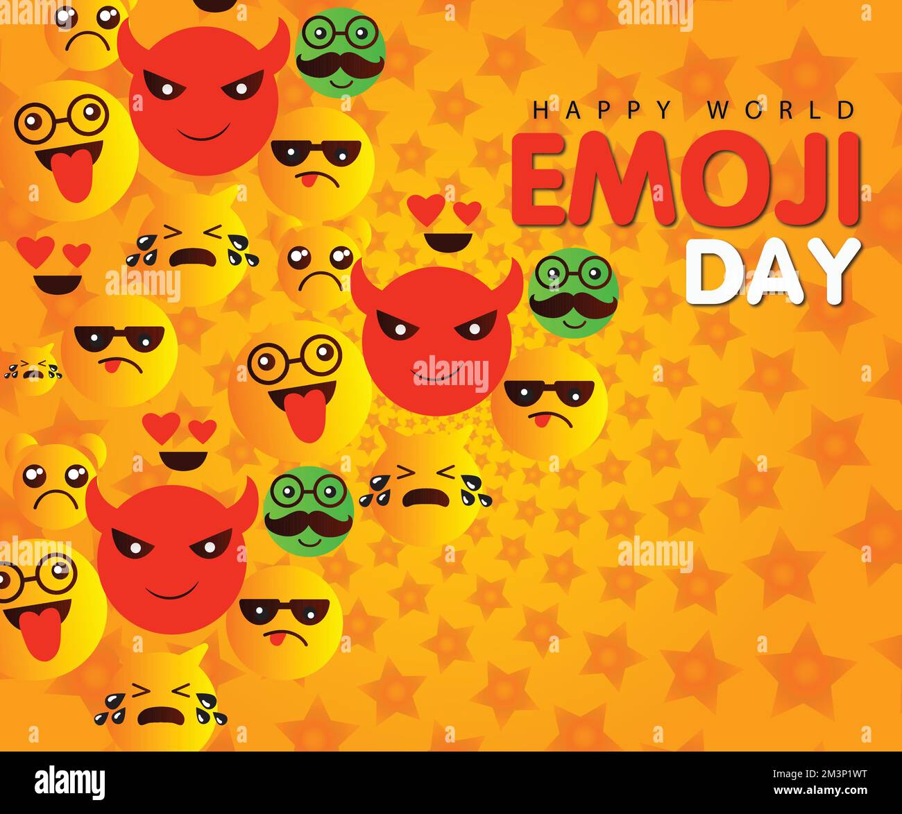 Happy World Smile Day emoji composition 17 juillet Illustration de Vecteur