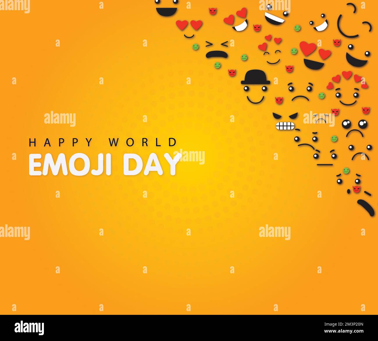 Happy World Smile Day emoji composition 17 juillet Illustration de Vecteur