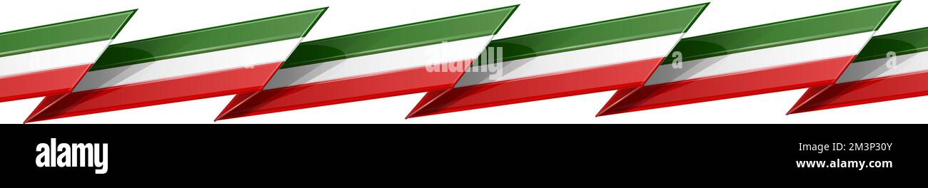 drapeau italien et mexicain isolé sur fond blanc Illustration de Vecteur