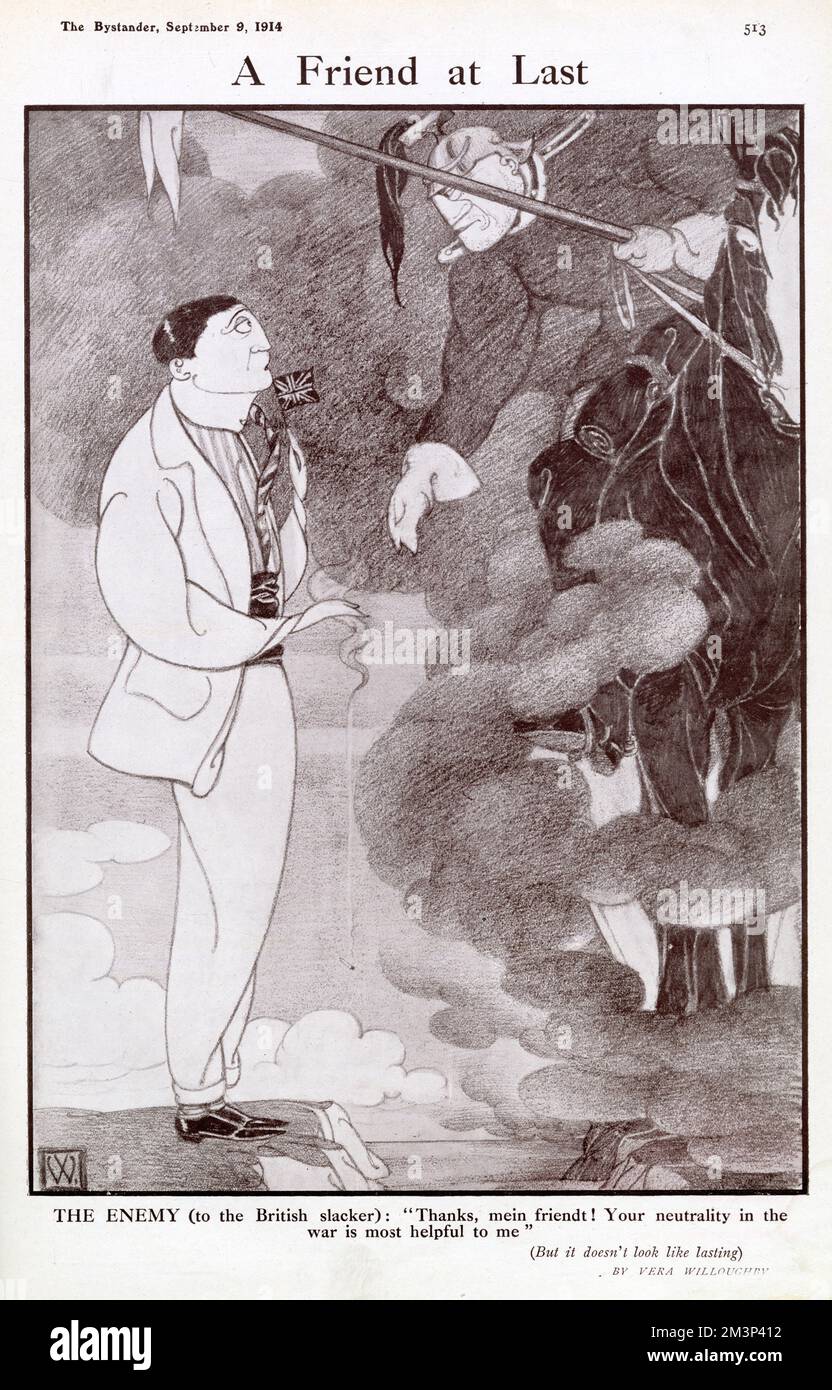 Cartoon, enfin Un ami, WW1 Banque D'Images