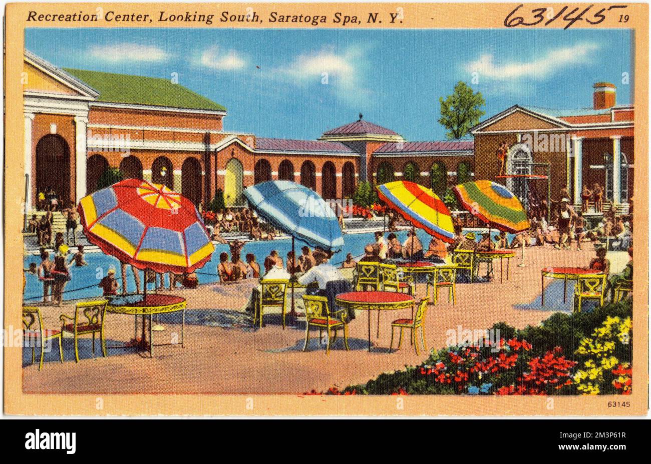 Centre de loisirs, vue sud, Saratoga Spa, N. Y. , installations sportives et récréatives, Tichnor Brothers Collection, cartes postales des États-Unis Banque D'Images