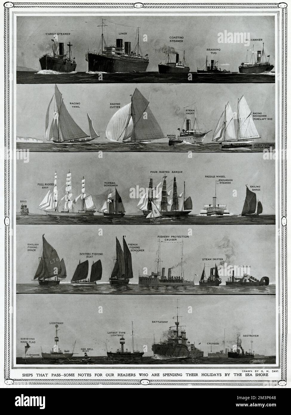Navires qui passent par G. H. Davis Banque D'Images