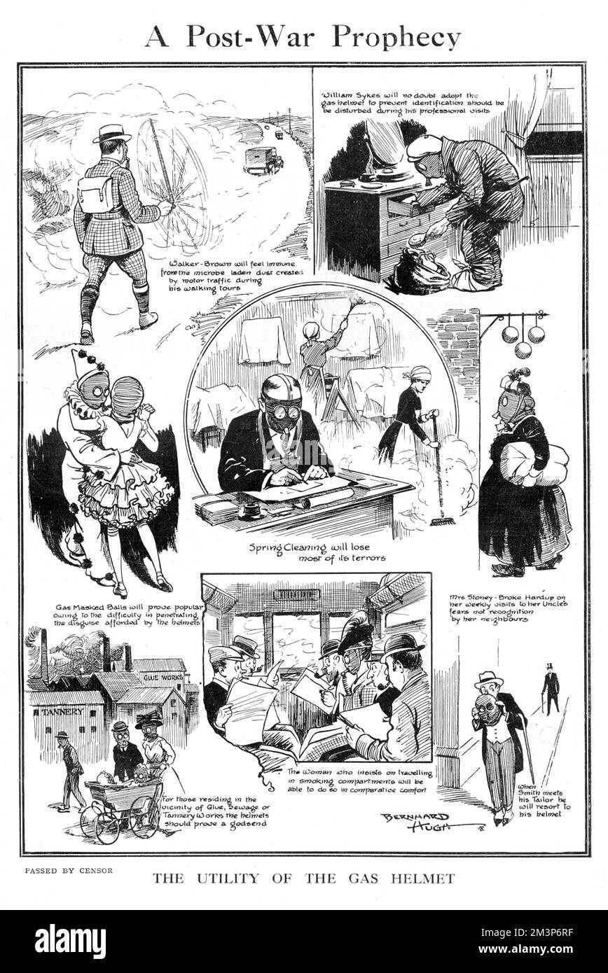 Utilitaire d'après-guerre du casque à gaz par Bernard Hugh Banque D'Images