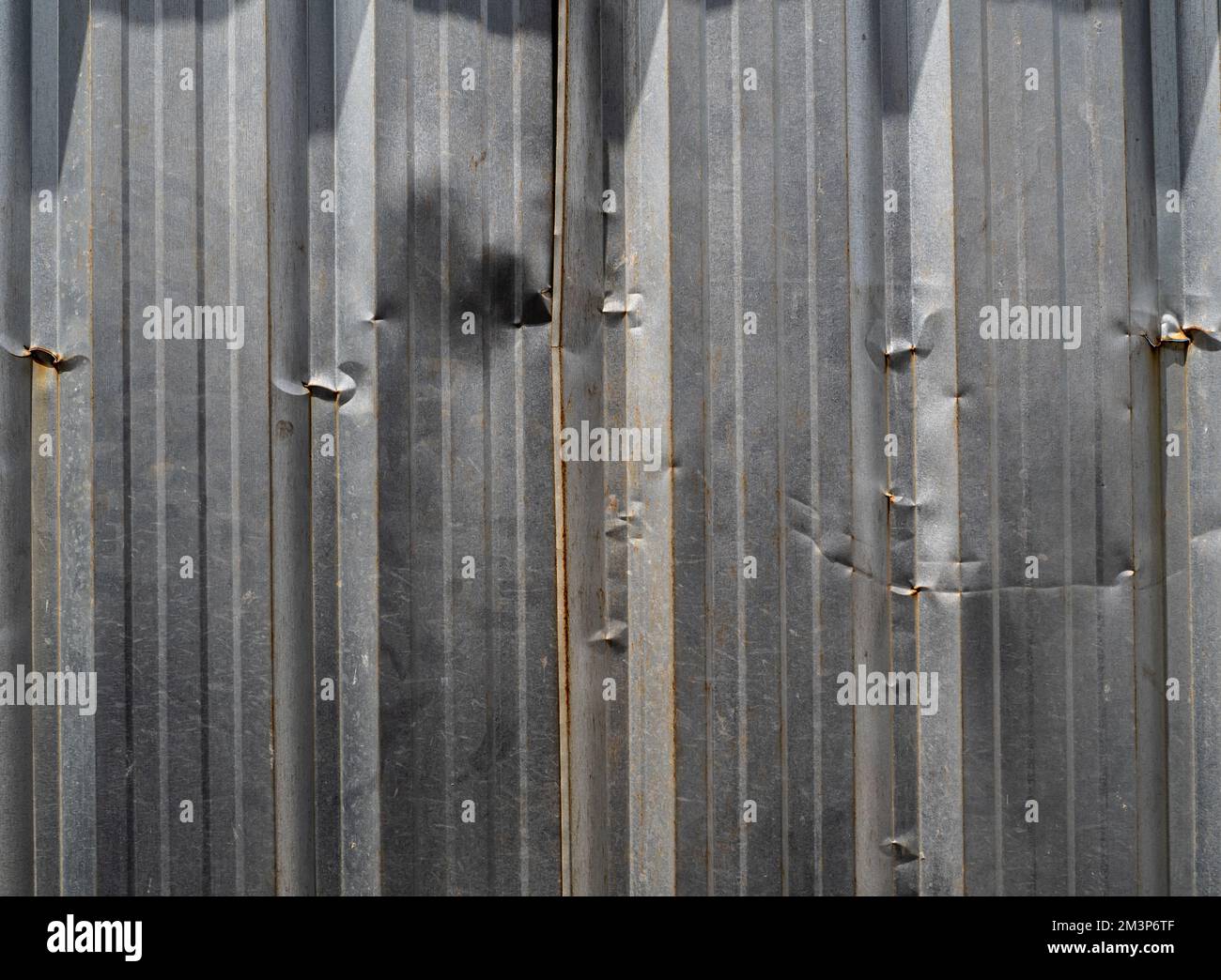 Texture de la surface de la tôle, clôture de la tôle du chantier de construction Banque D'Images