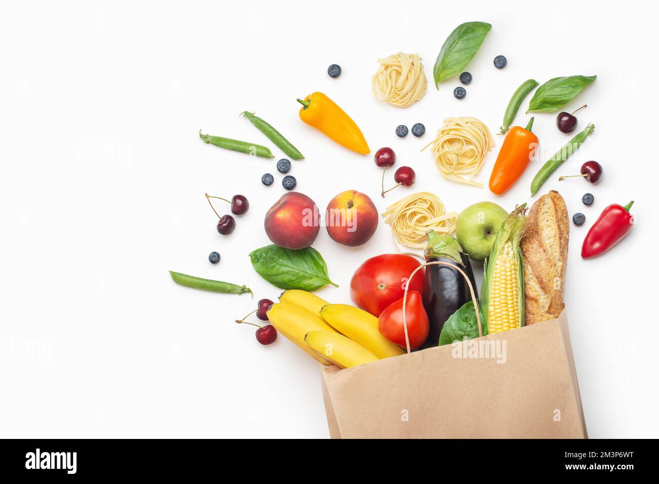 Sac de papier avec des provisions Banque D'Images
