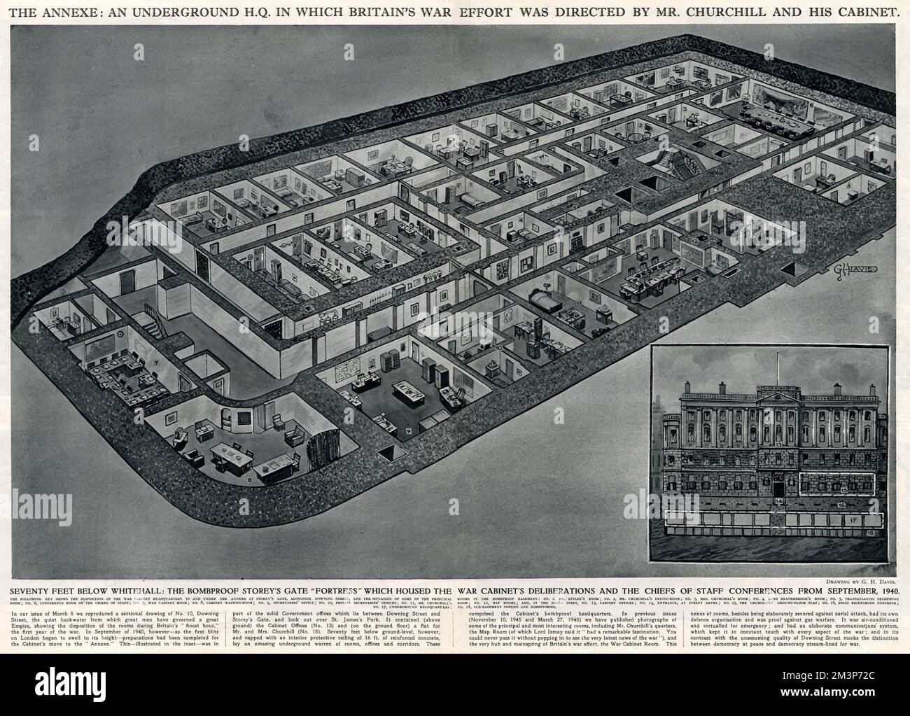 Cabinet War Rooms par G. H. Davis Banque D'Images