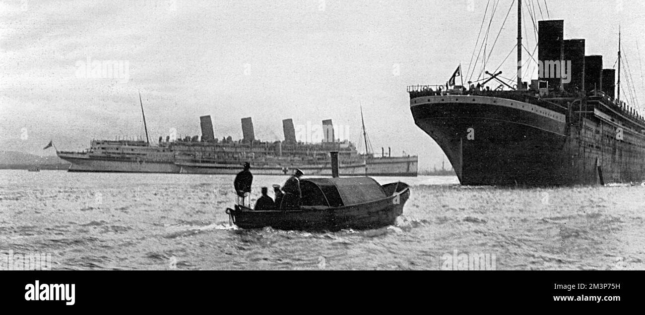 Grands paquebots en service hospitalier, WW1 Banque D'Images