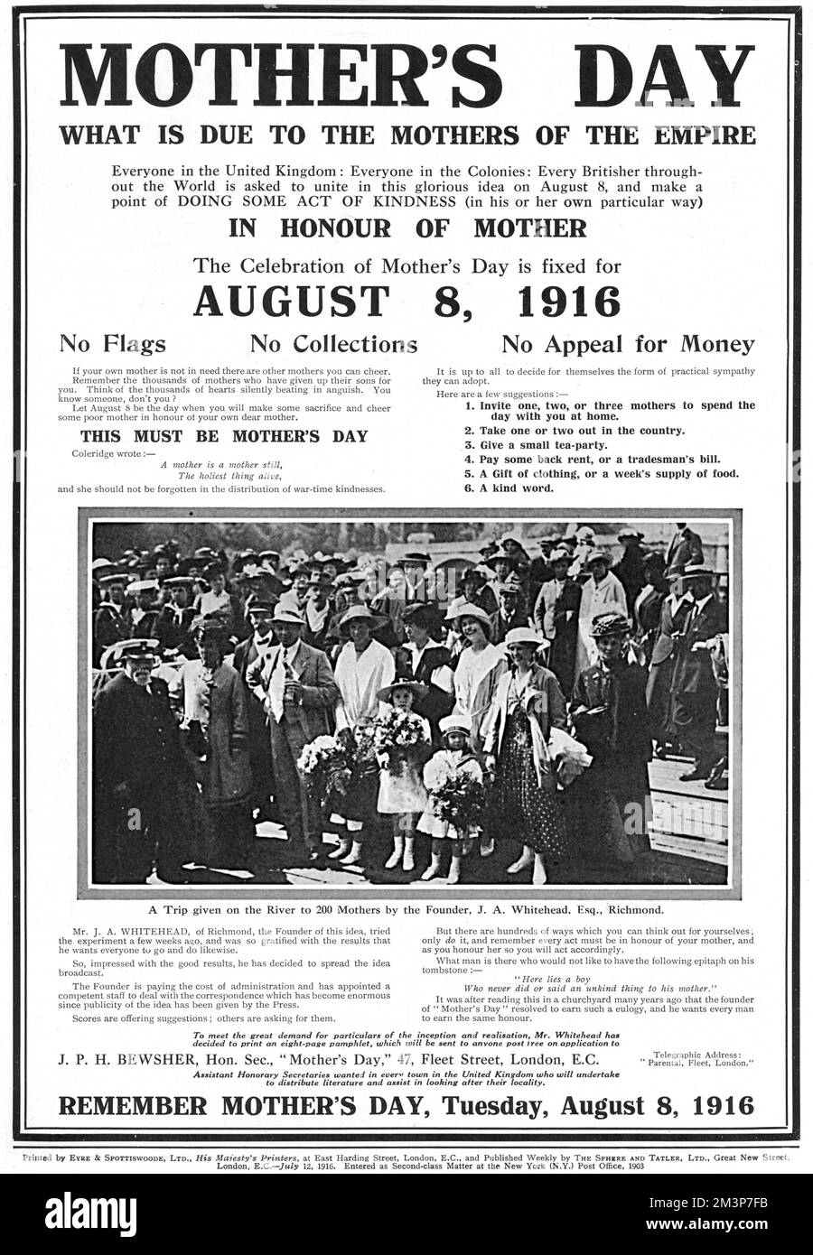 Fête des mères, WW1 Banque D'Images