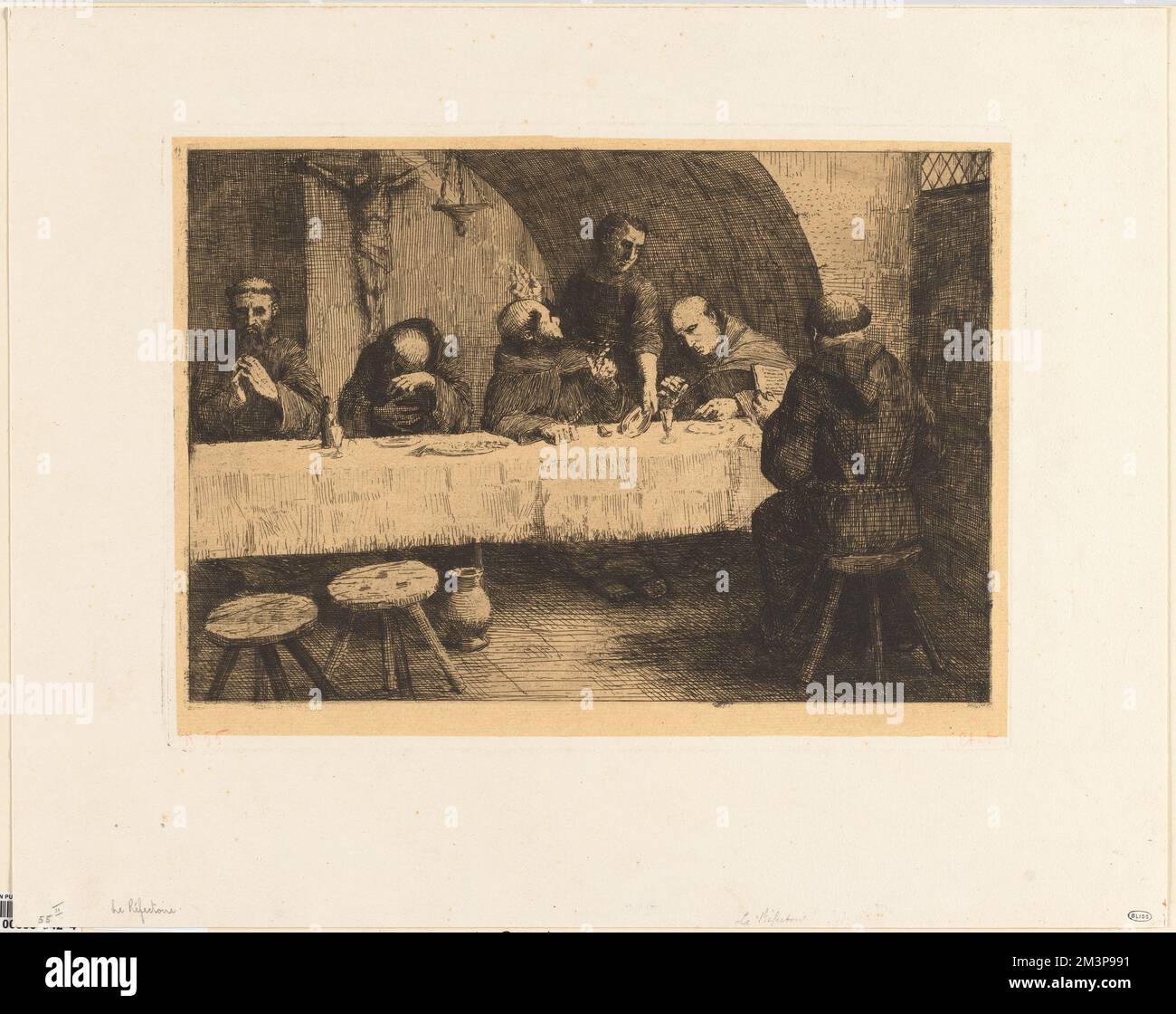 Le répertoire , Monks, manger et boire, réfectories, Alphonse Legros (1837-1911) Banque D'Images