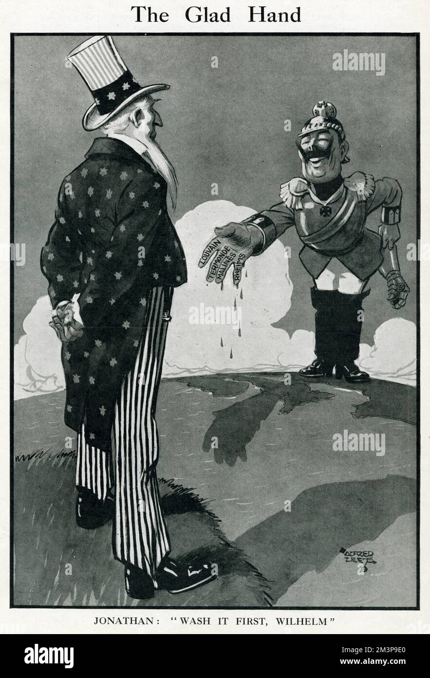 Cartoon, The Glad Hand, WW1 Banque D'Images