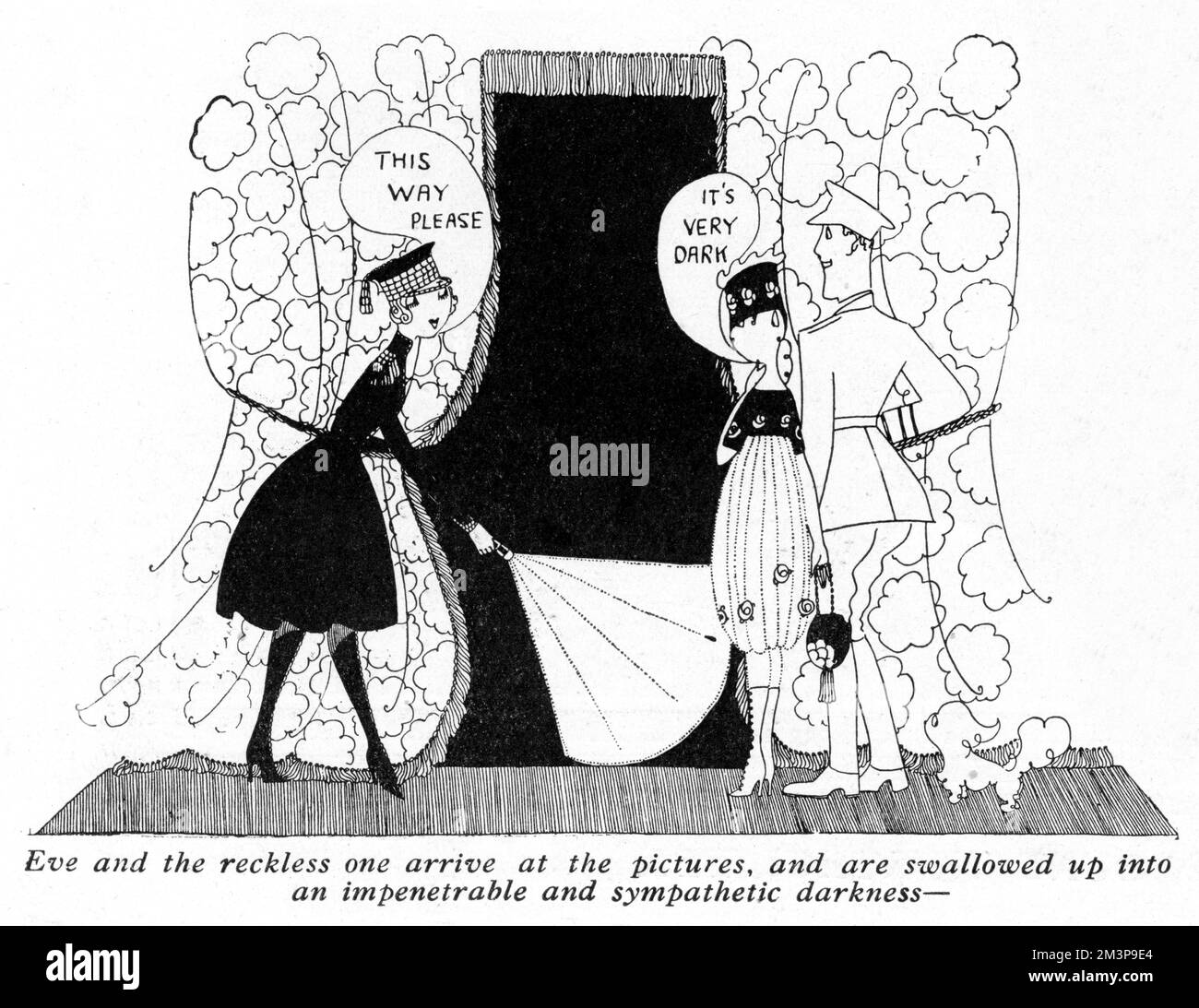 Eve va au cinéma par Annie Fish Banque D'Images