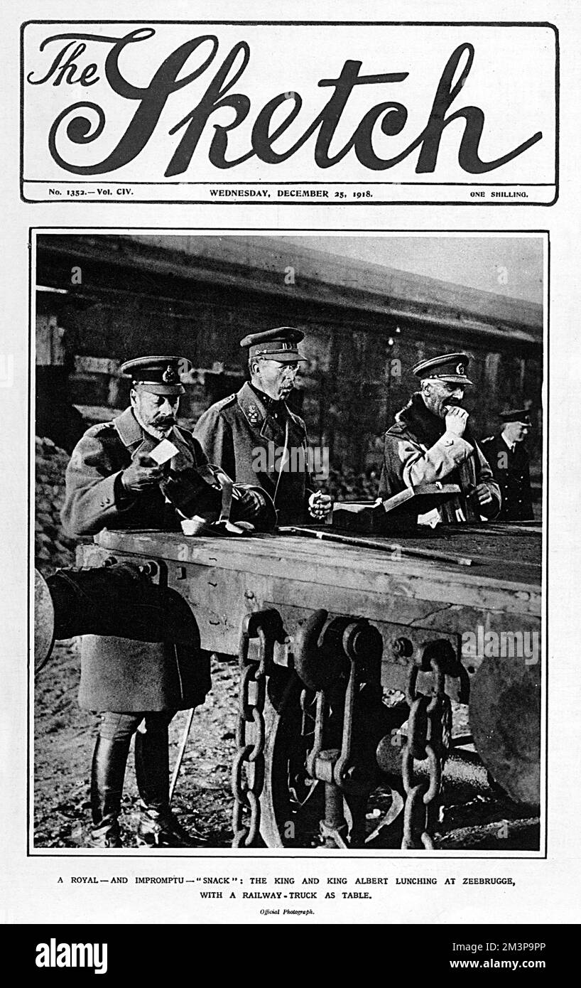 Croquis couverture - King George V & Albert I, fin de la première Guerre mondiale Banque D'Images