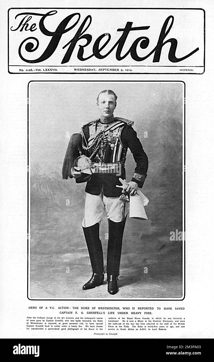 Sketch Cover - Duke of Westminster, héros d'une action VC Banque D'Images Sketch Cover - Duke of Westminster, héros d'une action VC Banque D'Images