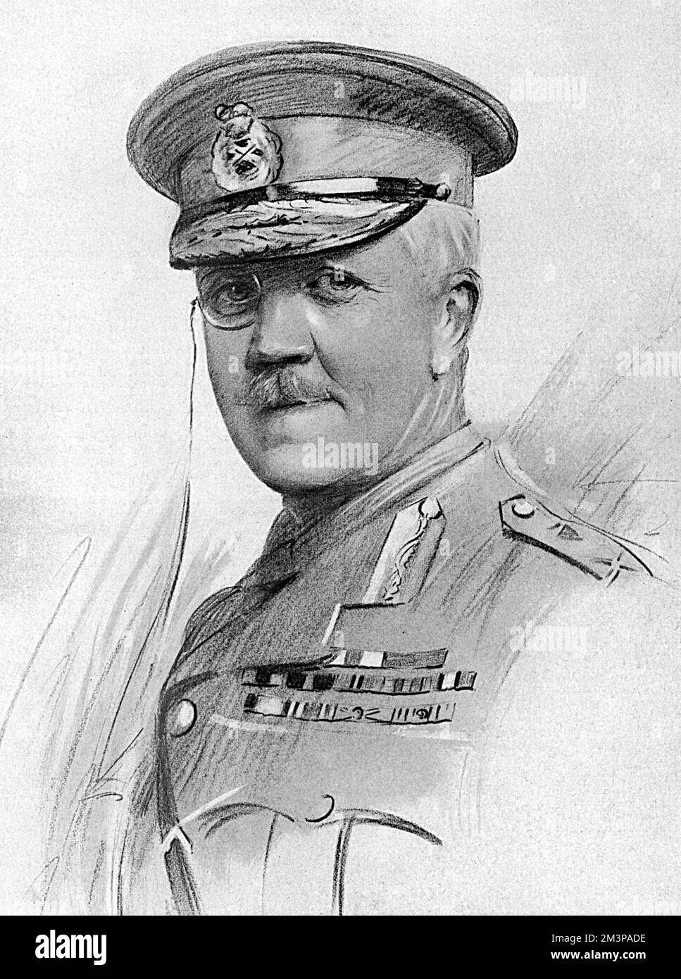 Major-général Sir Frederick Barton Maurice, 1st Baronet GCB GCMG GCVO DSO (19 janvier 1871 19 mai 1951), général britannique, correspondant militaire, écrivain et universitaire. Il a été obligé de démissionner de sa commission en mai 1918 après avoir écrit une lettre au Times critiquant le Premier ministre David Lloyd George pour avoir fait des déclarations trompeuses sur la force des forces britanniques en France. Il a également fondé la Légion britannique en 1920, et a servi comme président de 1932 à 1947 photographié par le lieutenant Percival Anderson dans le Tatler quelques mois avant sa démission. . Date: 19 Banque D'Images
