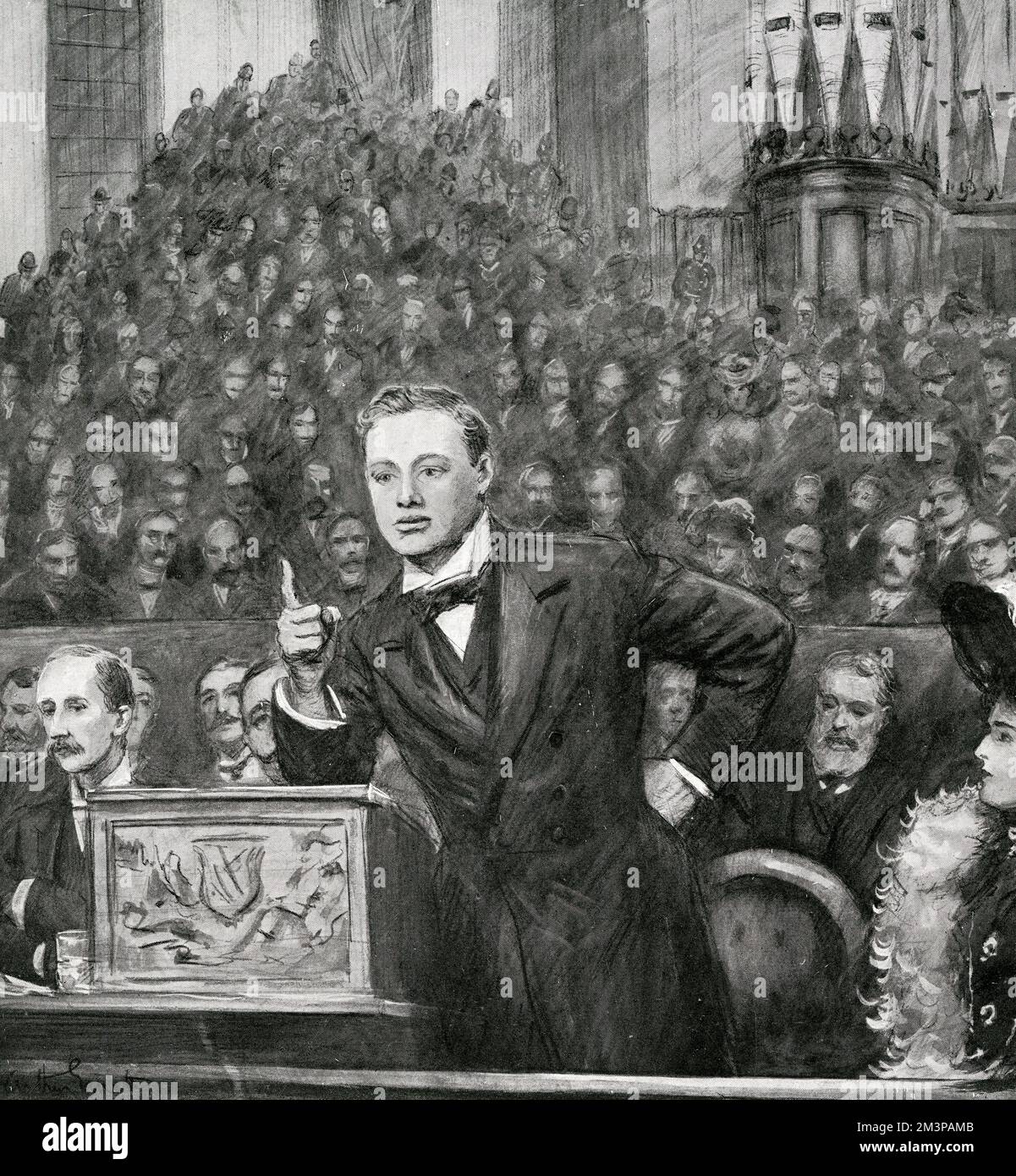 Winston Churchill s'adressant à Birmingham Banque D'Images