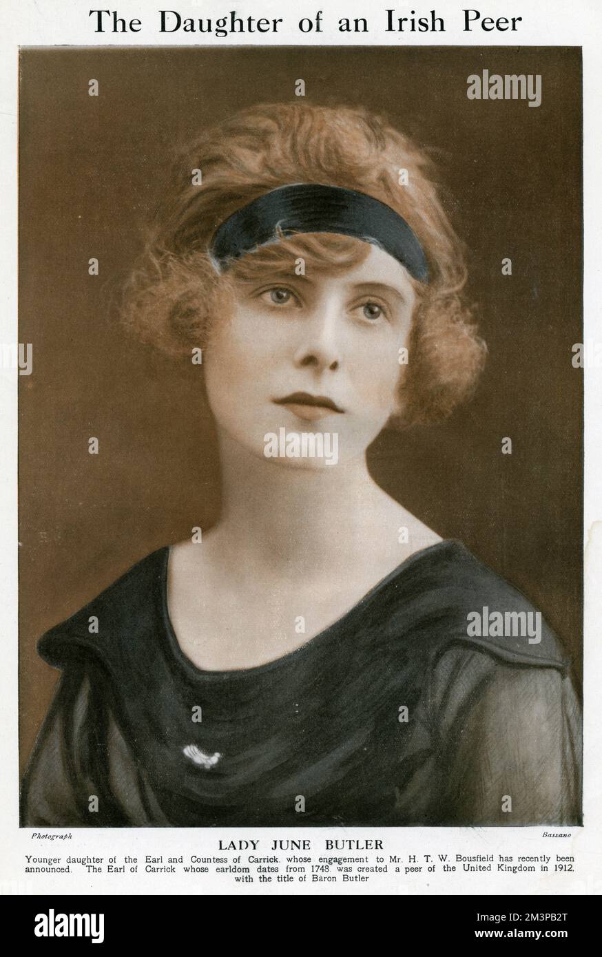 Lady June Butler, plus jeune des deux filles du comte et de la comtesse de Carrick, elle était infirmière à l'hôpital militaire auxiliaire de Hoddesdon pendant la première Guerre mondiale. Date: 1918 Banque D'Images