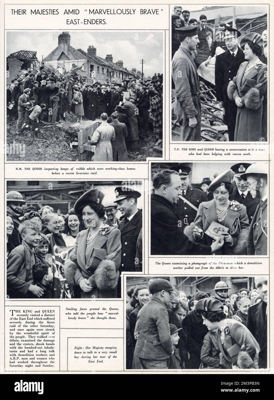 Le roi George VI et la reine Elizabeth ont visité l'est de Londres, qui ...