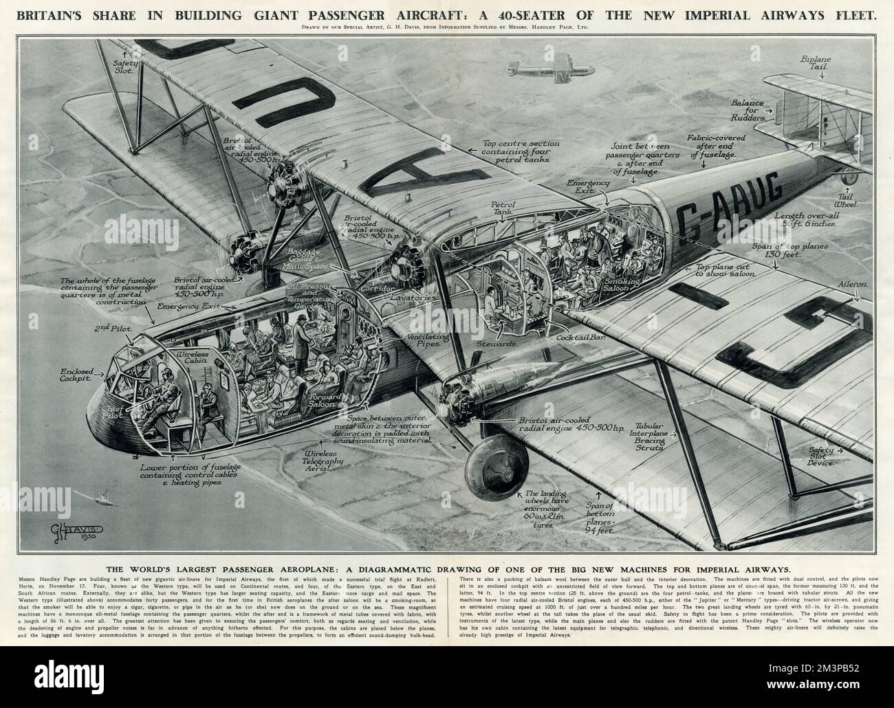 Avion de passagers de la flotte d'Imperial Airways, coupé Banque D'Images