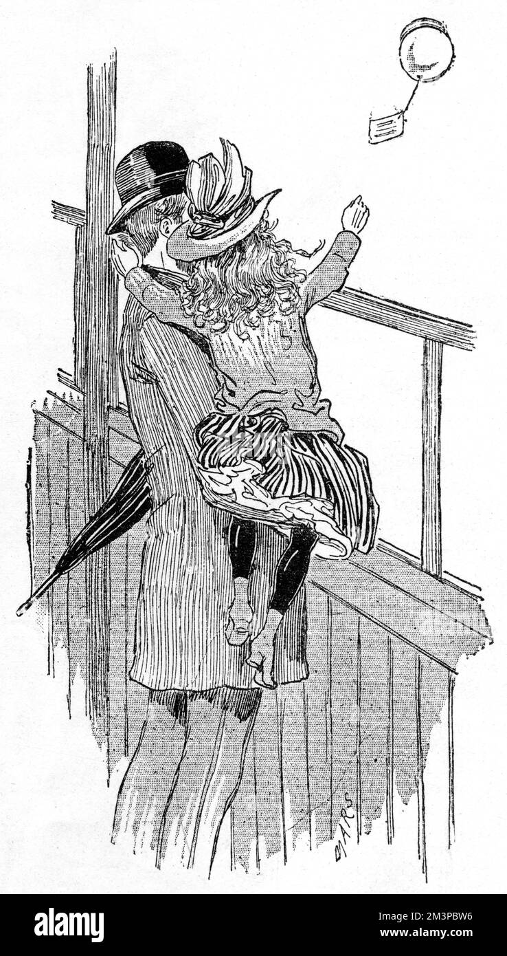 Lâcher des ballons de la Tour Eiffel Banque D'Images