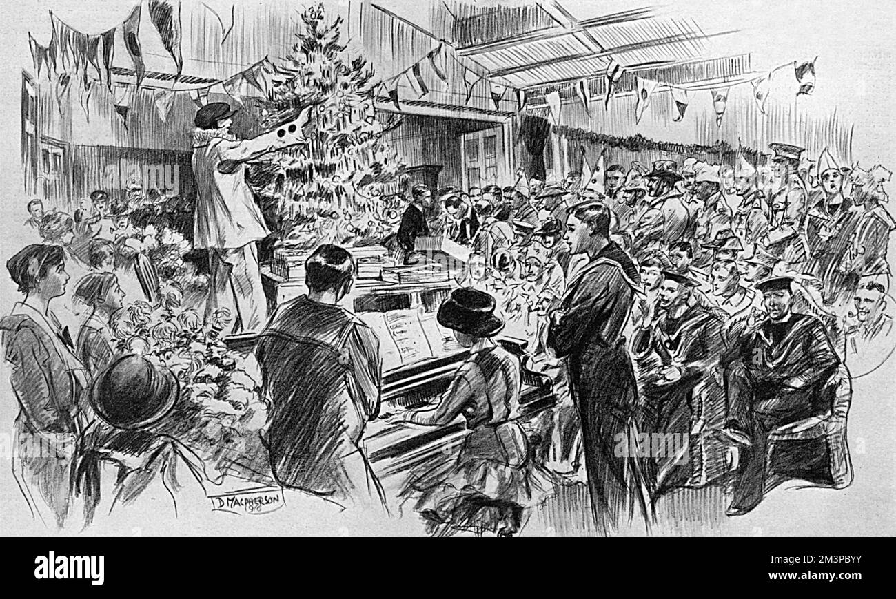 Jour de Noël à la cabane de repos du YMCA Aldwych, WW1 Banque D'Images