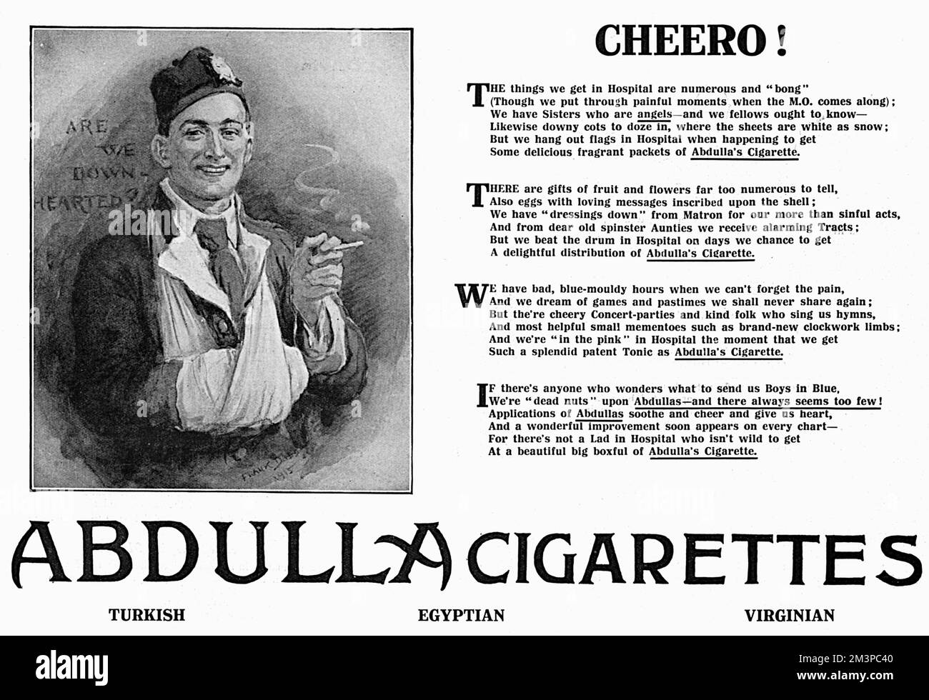 Publicité sur les cigarettes Abdullah, WW1 Banque D'Images