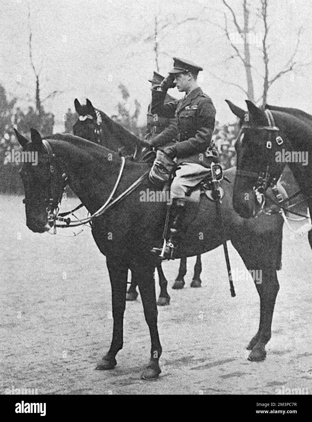 Prince de Galles lors de la victoire des gardes en mars 1919 Banque D'Images