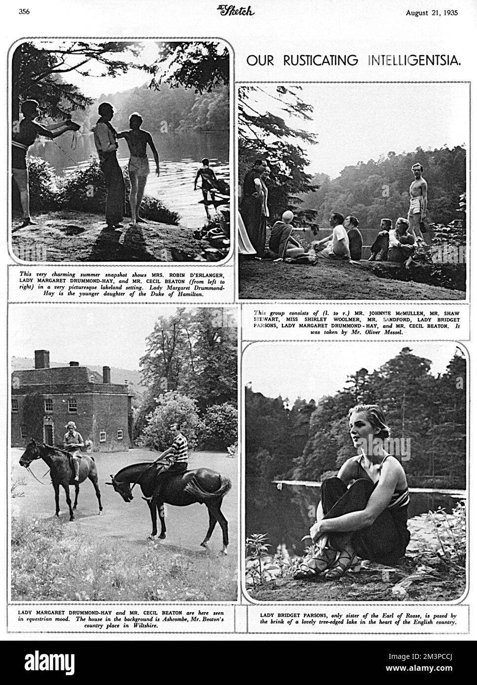 Cecil Beaton et ses amis apprécient la campagne anglaise Banque D'Images