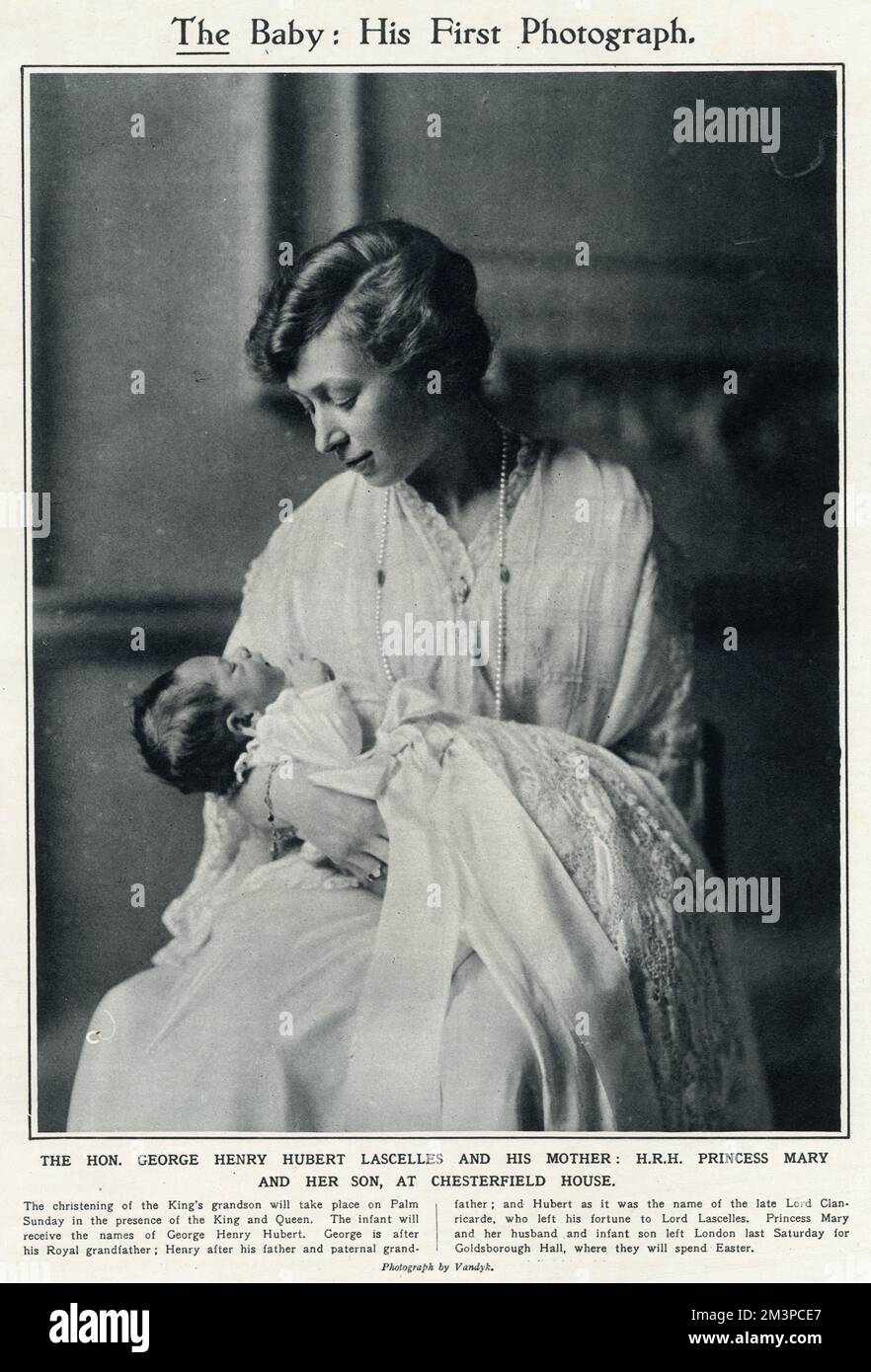 La princesse Mary et son fils George à Chesterfield House Banque D'Images