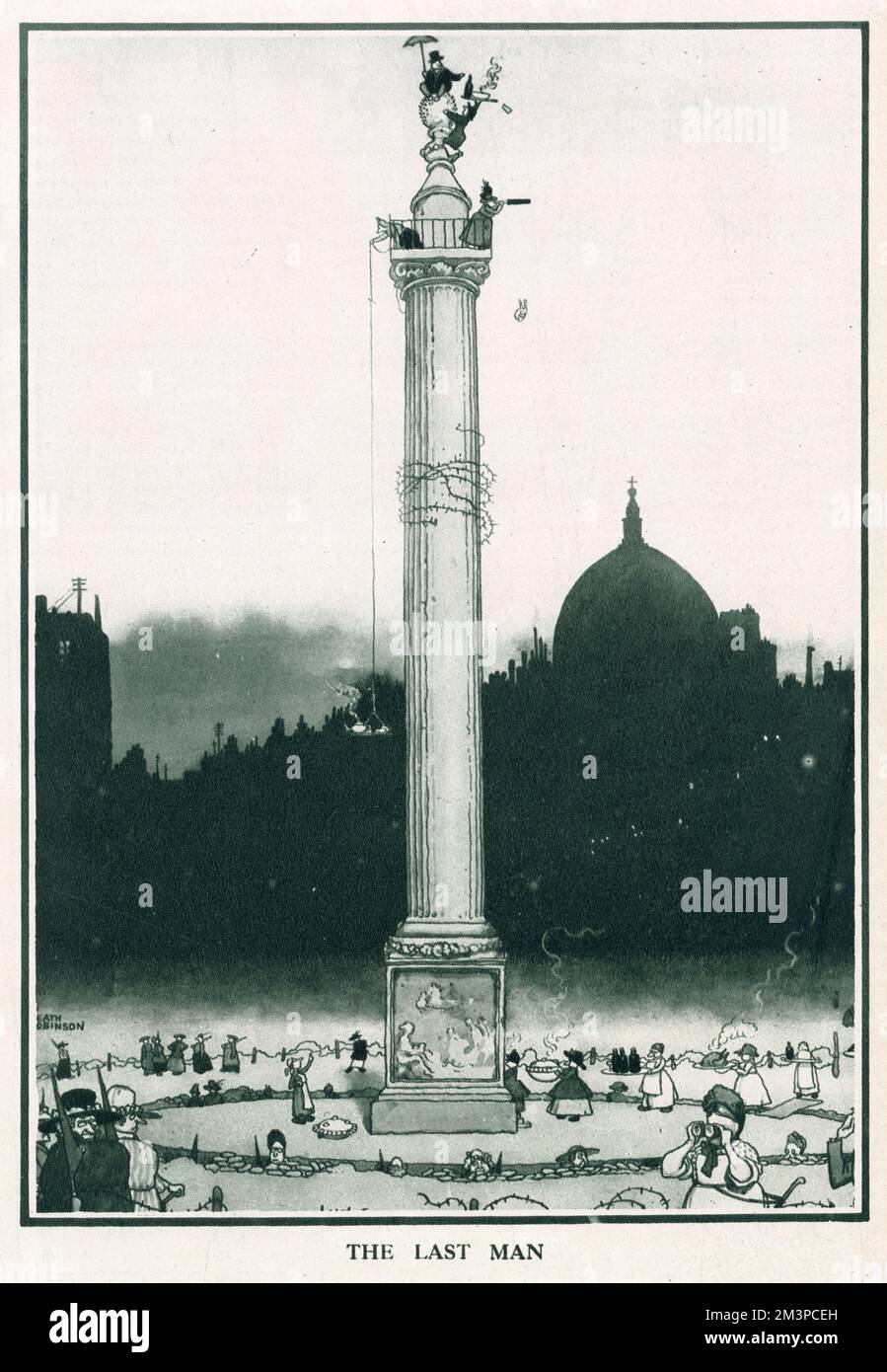 Le dernier homme de William Heath Robinson, dessin animé de la première Guerre mondiale Banque D'Images