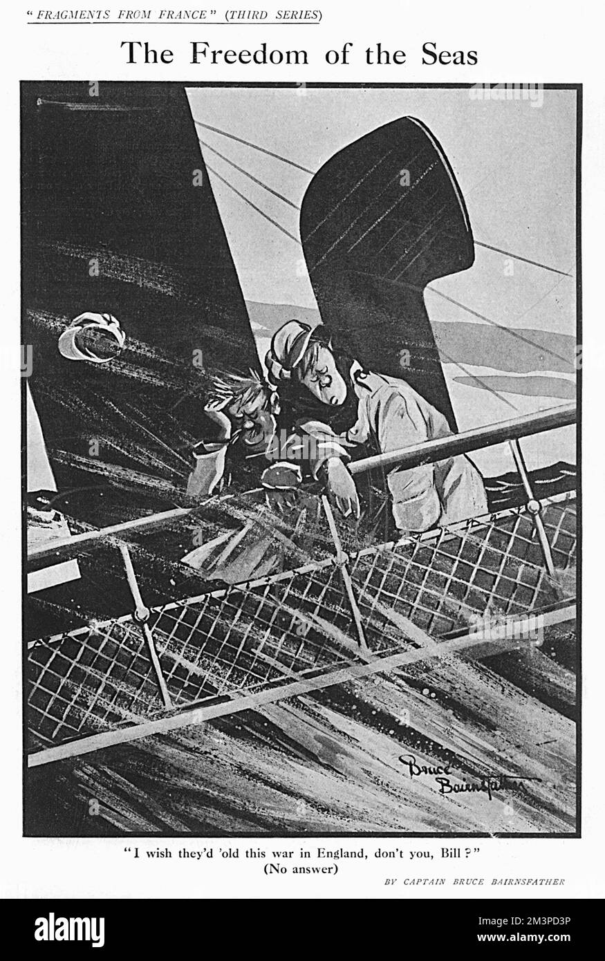 « La liberté des mers » « Je souhaite qu'ils « vieux cette guerre en Angleterre, n'est-ce pas, Bill ? » (Pas de réponse) Un dessin animé du capitaine Bruce Bairnsfather dans le spectateur, avec Old Bill et Bert 1916 Banque D'Images