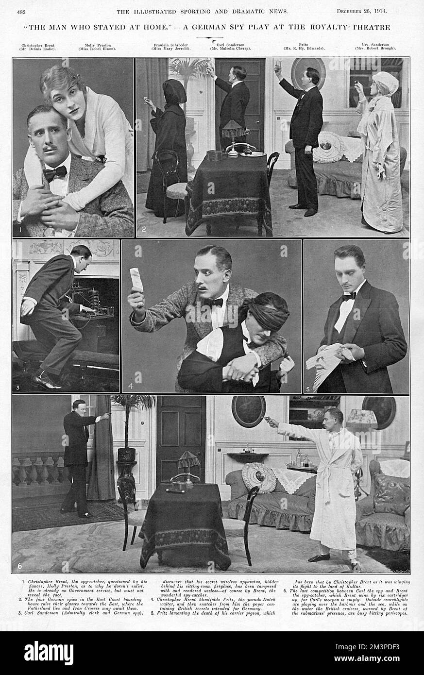 L'homme qui est resté à la maison - pièce d'espionnage allemande, WW1 Banque D'Images