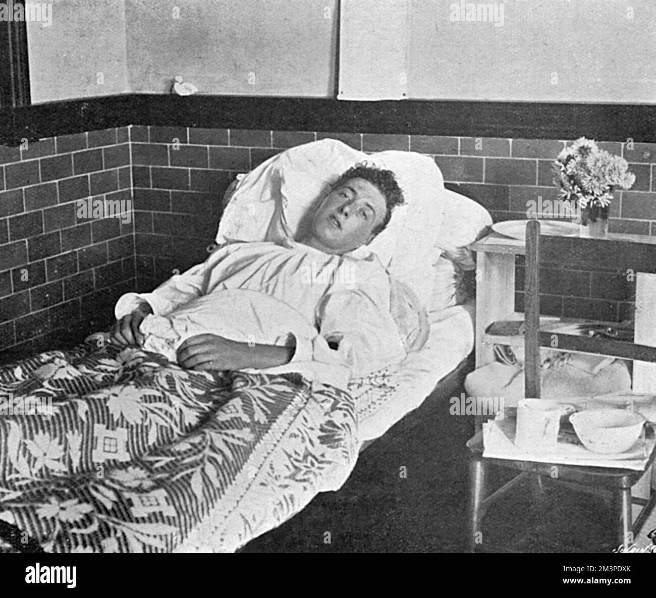 Soldat blessé à Brighton, Hove et Sussex Grammar School Banque D'Images