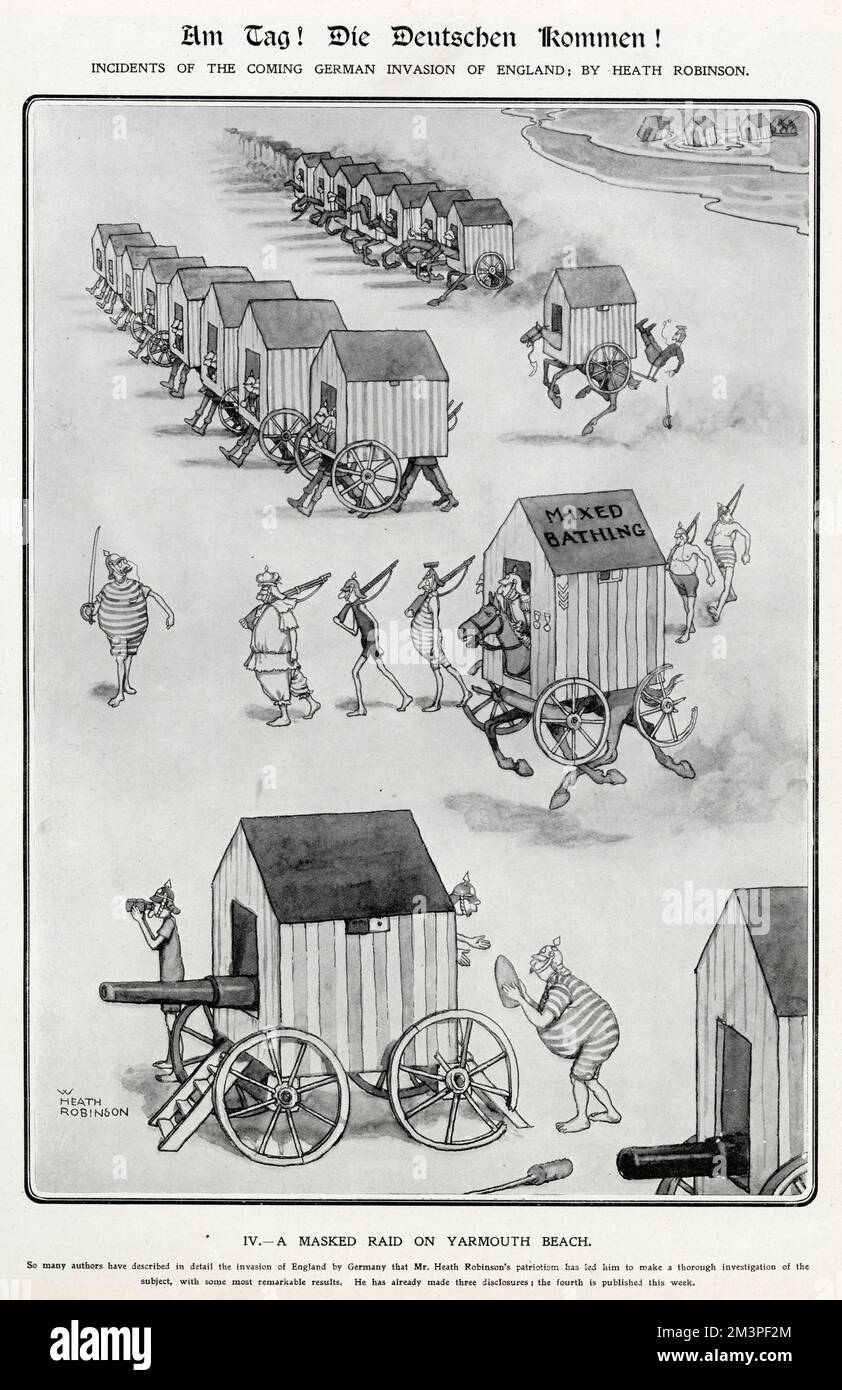 AM Tag, Heath Robinson 4. Un raid masqué sur Yarmouth Beach Banque D'Images