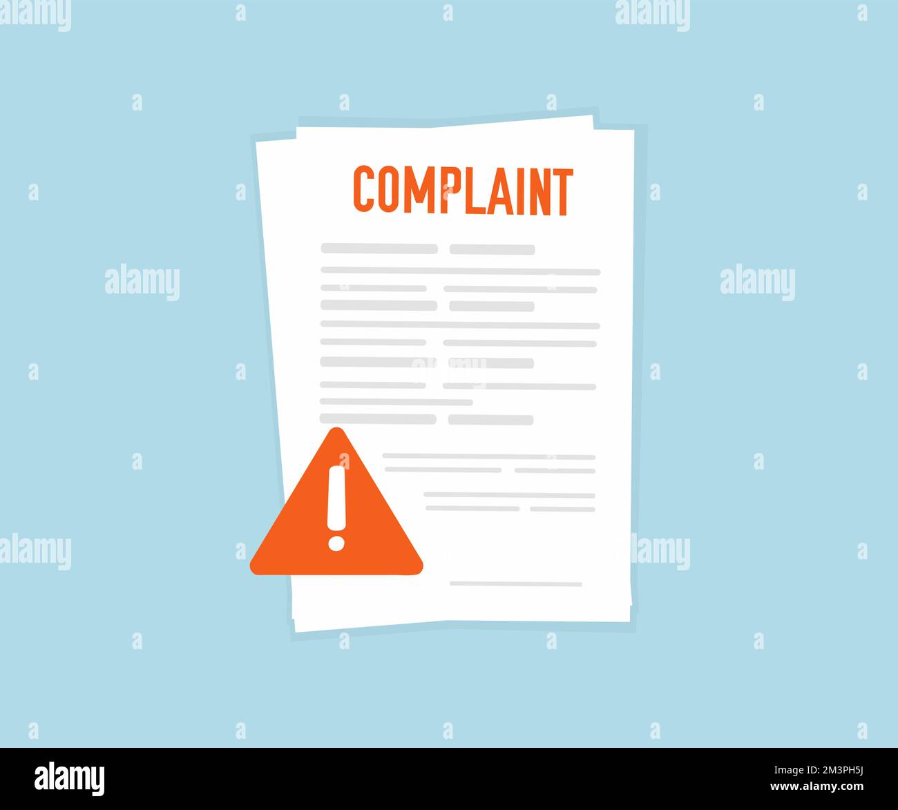 Icône de plainte, logo de formulaire de plainte. Demande de remboursement. Résultat de l'enquête sociale. Plainte, covey, concept de bouton de rapport. Concept de rétroaction négative. Illustration de Vecteur