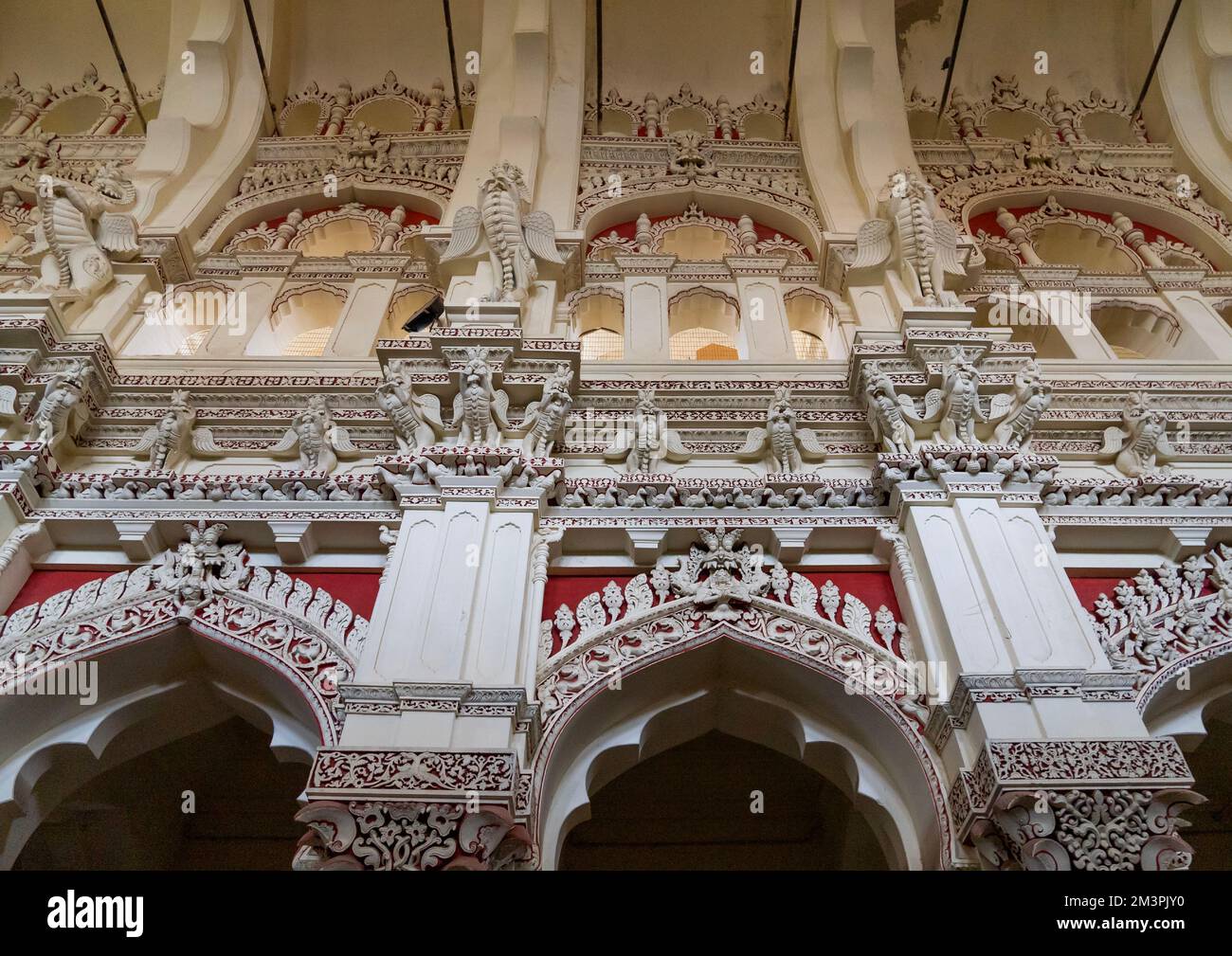 Thirumalai Nayakar Palace Ceiling, Tamil Nadu, Madurai, Inde Banque D'Images