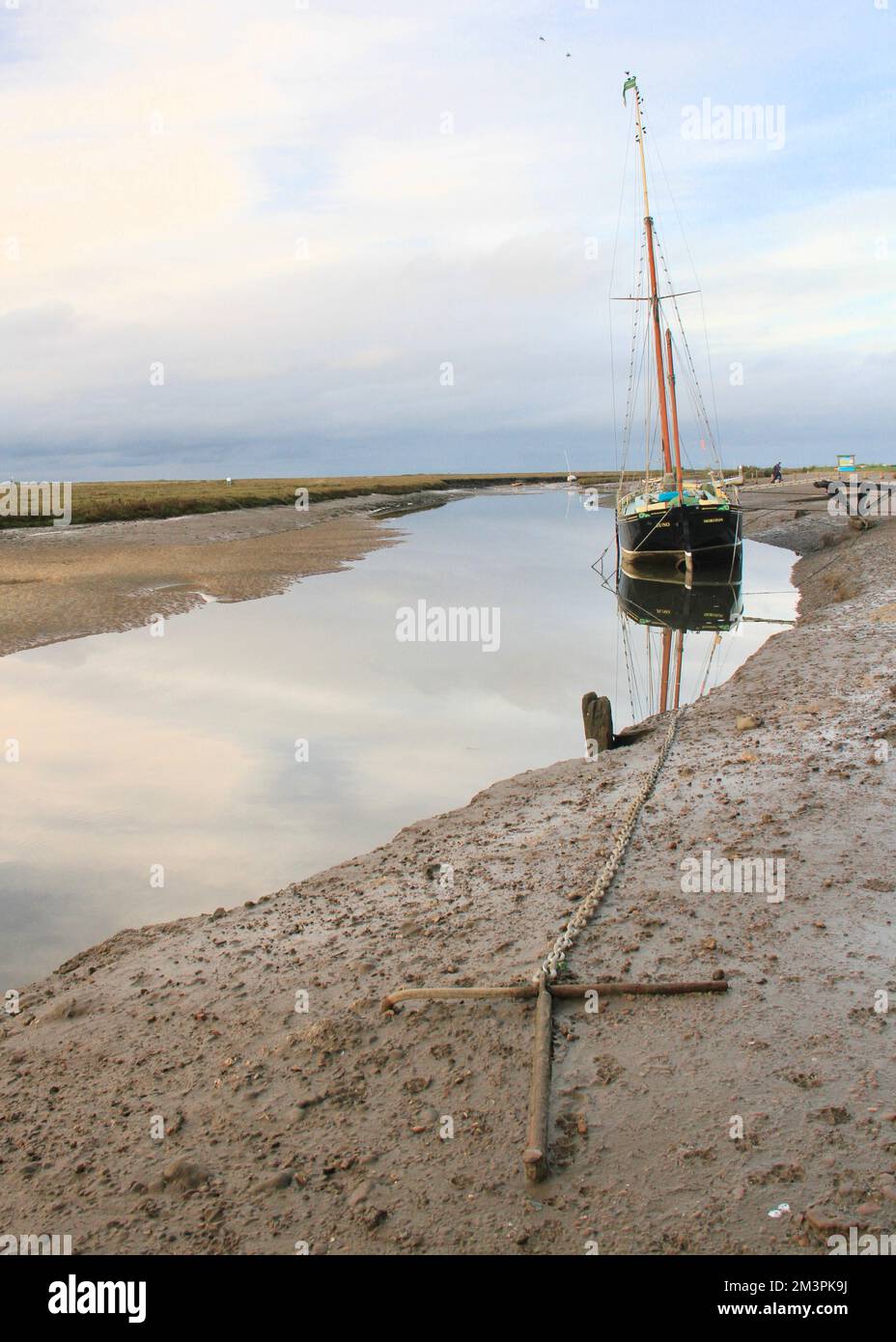 Bateau à voile traditionnel à Blakeney, Norfolk Banque D'Images