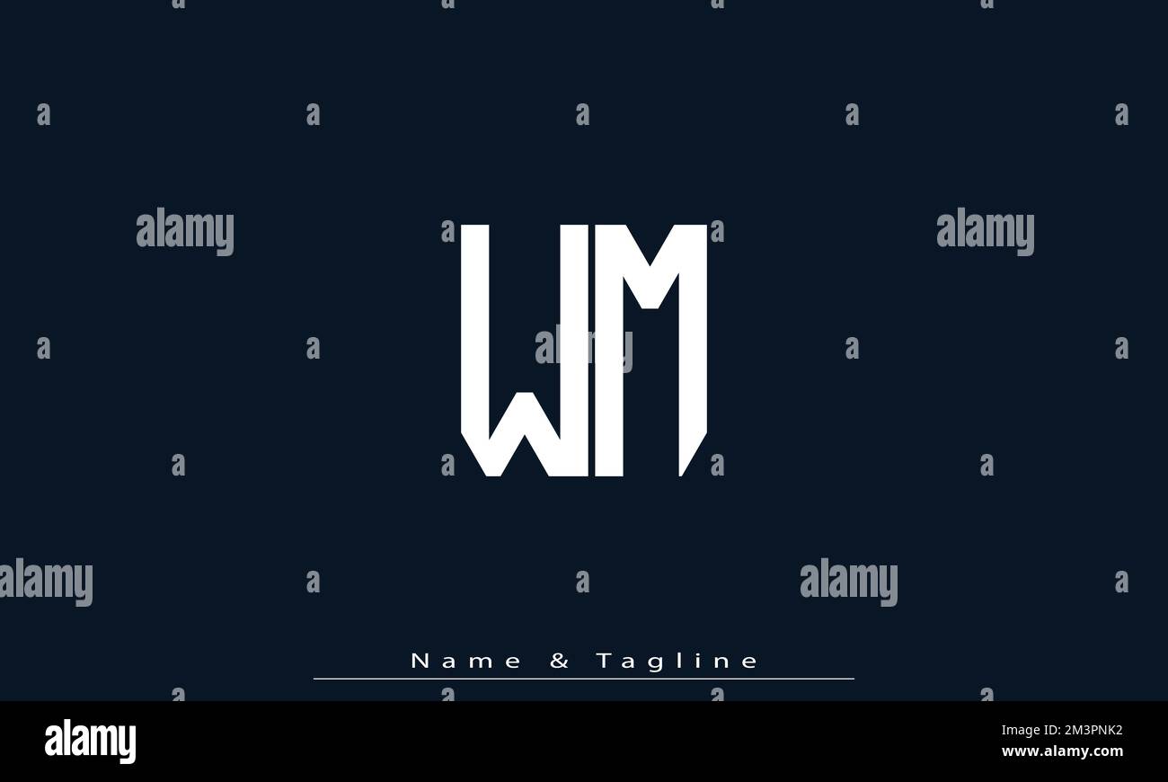 Lettres de l'alphabet initiales Monogram logo WM , MW Illustration de Vecteur