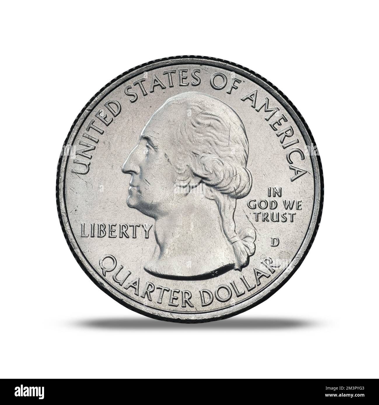 2019 pièces de monnaie du parc commémoratif américain sur fond blanc Banque D'Images