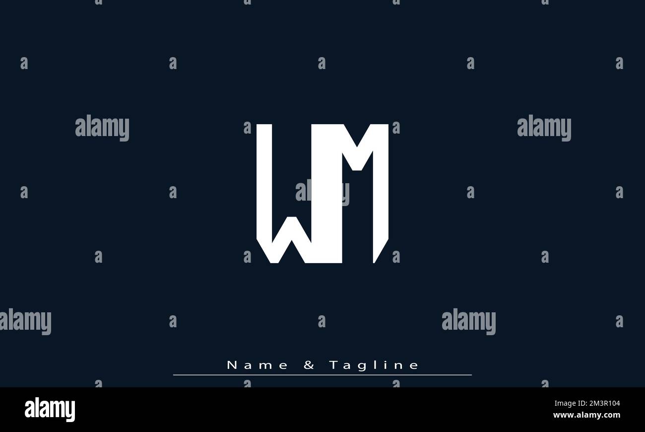 Lettres de l'alphabet initiales Monogram logo WM , MW Illustration de Vecteur