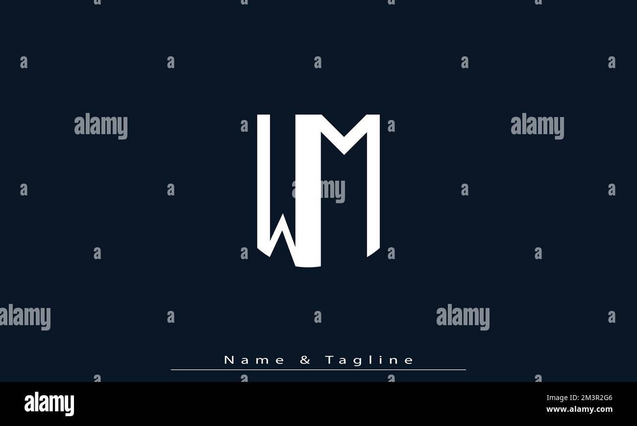 Lettres de l'alphabet initiales Monogram logo WM , MW Illustration de Vecteur