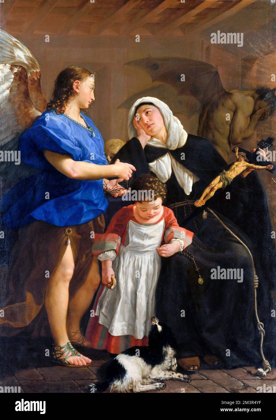 Saint Margaret de Cortona par le peintre italien Rococo, Gaspare Traversi (1722 -1770), huile sur toile, c. 1758 Banque D'Images