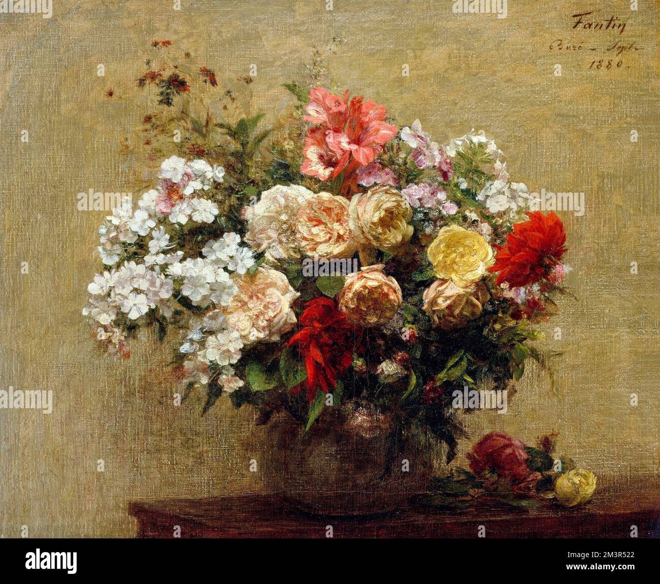 Fleurs d'été par Henri Fantin-Latour (1836-1904), huile sur toile, 1880 Banque D'Images