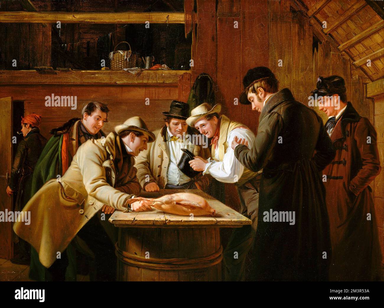 Le déflecteur (Raffling pour l'OIE) par William Sidney Mount (1807-1868), huile sur toile, 1837 Banque D'Images